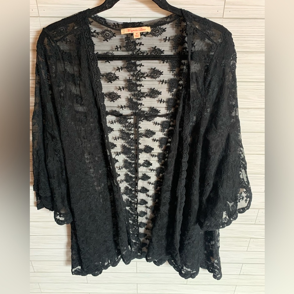 Magnolia lane Elegant Black Lace Women duster